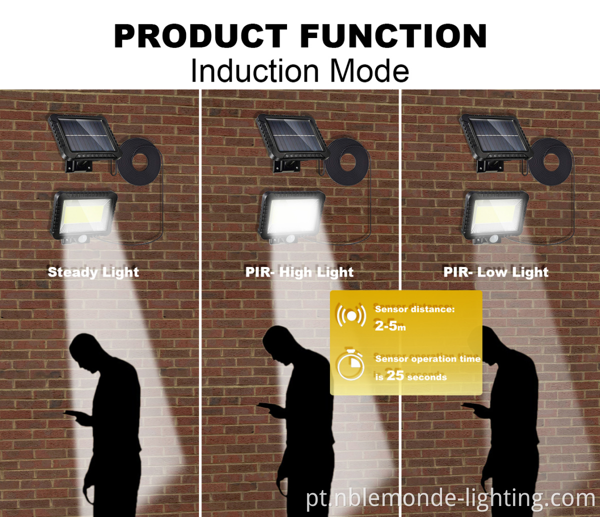 Solar-Powered Motion Detection Wall Light